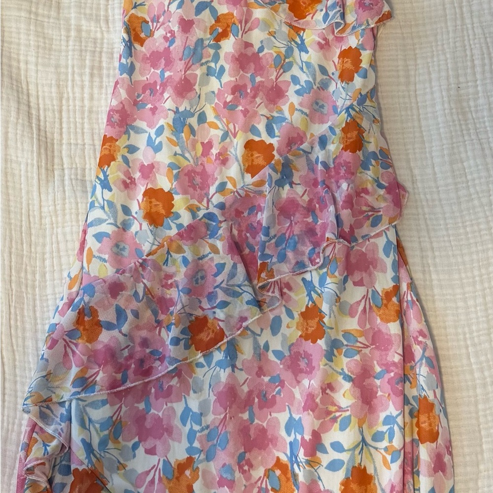 Discovery Floral Pink and Orange Dress